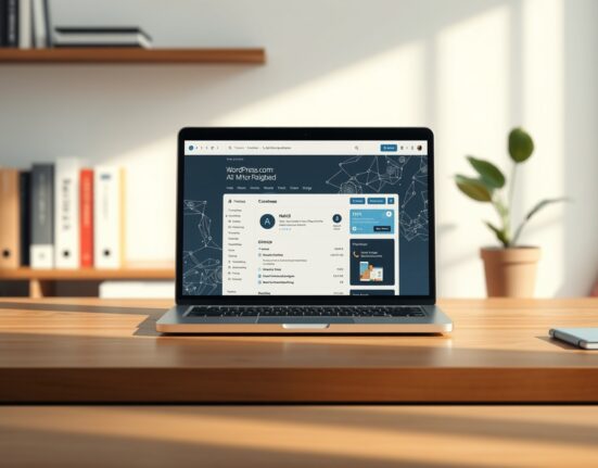 WordPress.com dashboard with AI integration for automated content publishing and website management.