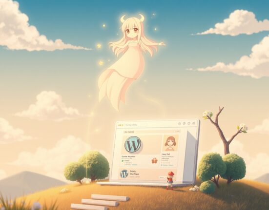 Illustration of the Claude AI chatbot analyzing data from a WordPress dashboard for site management.