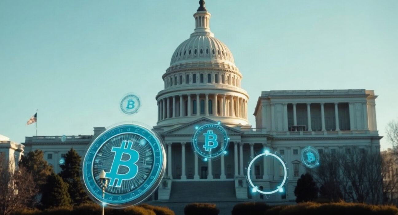 U.S. Capitol and Treasury buildings symbolize regulatory oversight in stablecoin charter review