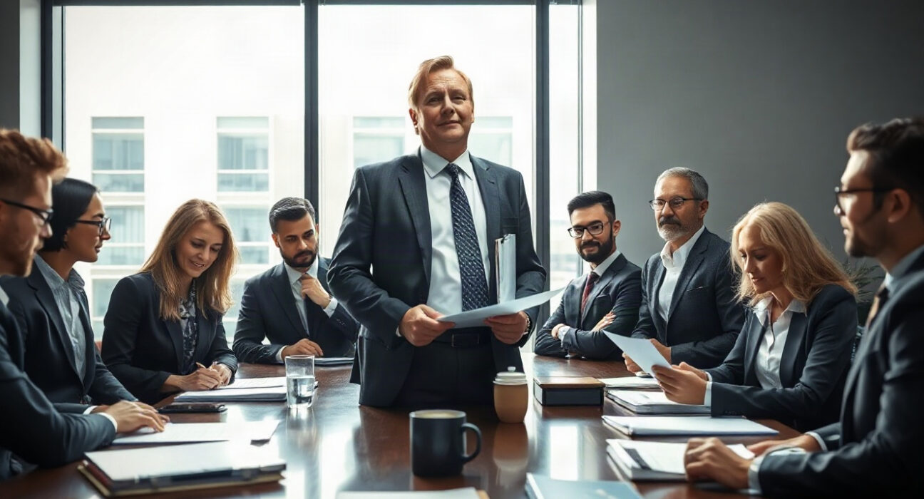 Mack McCain, new chief legal officer of World Liberty Financial, in a corporate boardroom
