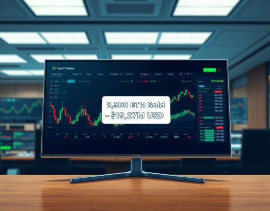 World Liberty Financial ETH sale notification on a trading dashboard, highlighting the $19.3 million transaction.