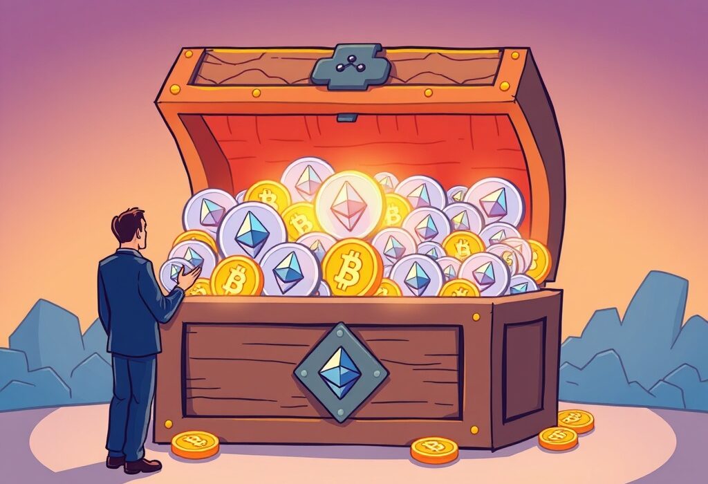 A visual representation of World Liberty Financial's substantial Ethereum holdings impacting the crypto market.