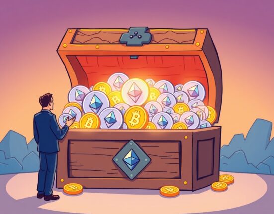 A visual representation of World Liberty Financial's substantial Ethereum holdings impacting the crypto market.