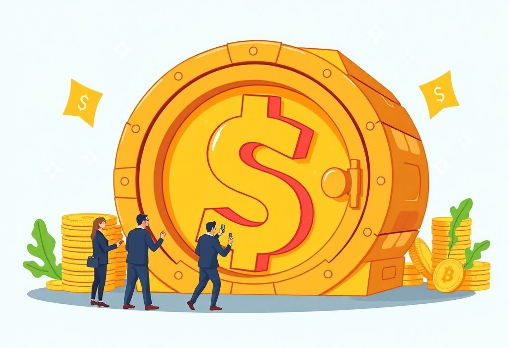 An illustration of a substantial crypto investment fund being sought by World Liberty Financial, indicating significant digital asset funding.