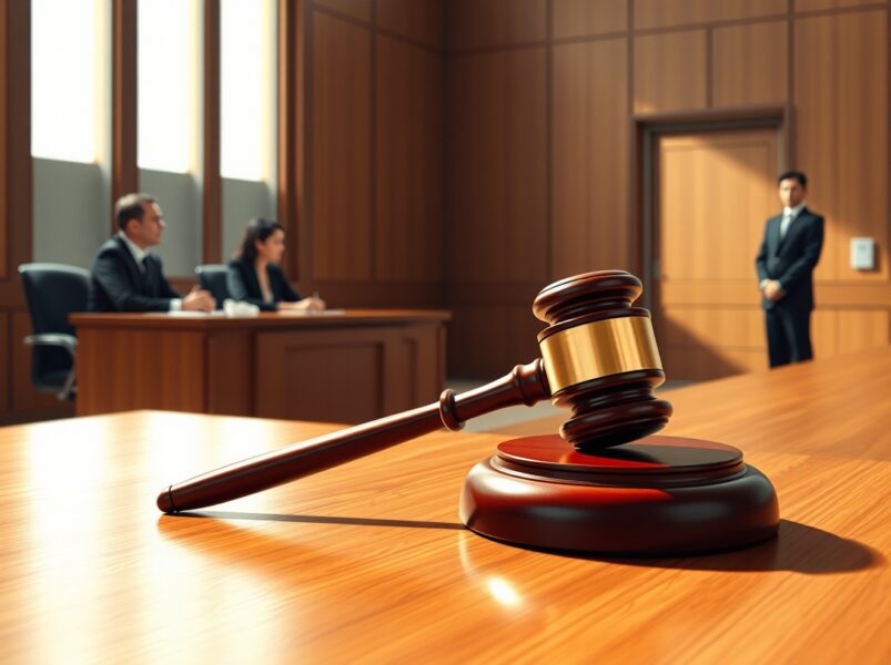 World Liberty Financial lawsuit against Justin Sun defamation case courtroom scene with gavel