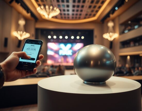 World Orb device and smartphone displaying a verified ticket code for a Thirty Seconds to Mars concert.
