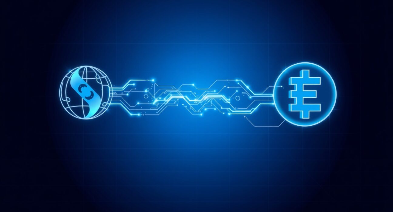 Visualization of a Worldcoin WLD token transaction to Binance exchange on the blockchain.