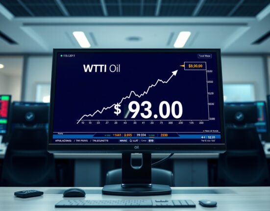 WTI Crude Oil price surge above $93.00 on trading monitor amid ceasefire concerns