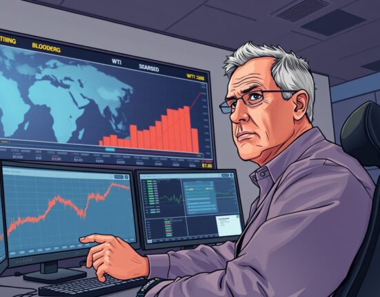 WTI crude oil price surge analysis on trading floor during geopolitical tensions