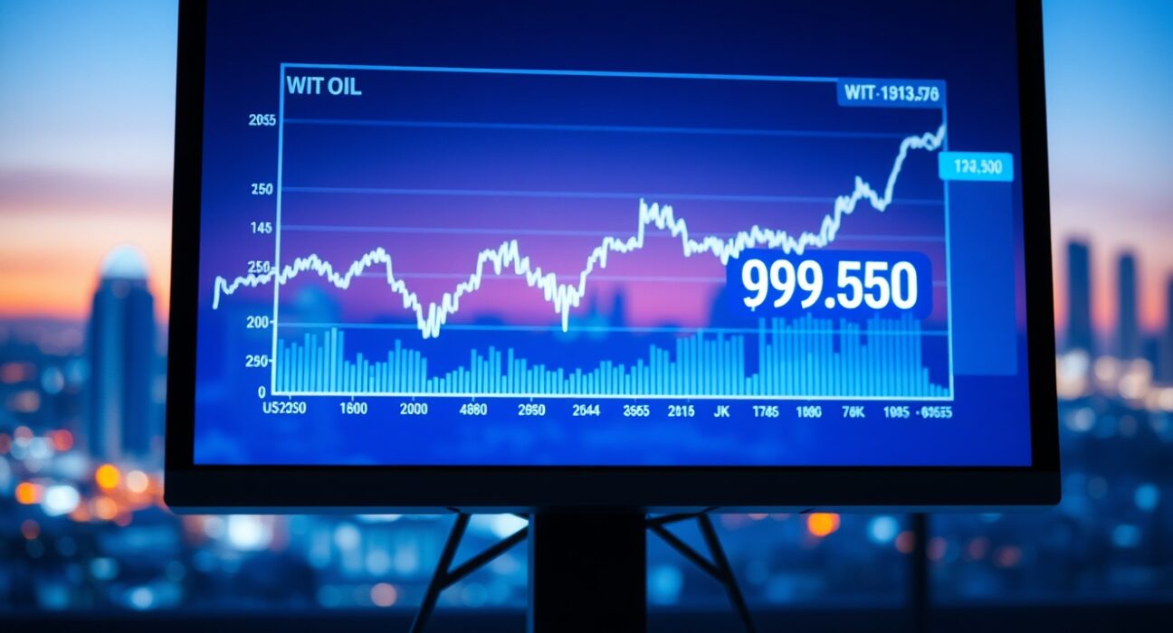 WTI crude oil price chart declining as US and Israel diplomacy calms Middle East tensions.