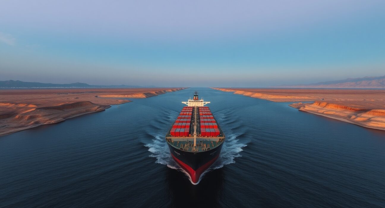 Oil tankers navigating the strategic Strait of Hormuz during heightened geopolitical tensions affecting WTI crude prices.