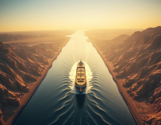 Strategic Strait of Hormuz waterway as WTI crude oil prices drop below $100 per barrel threshold.