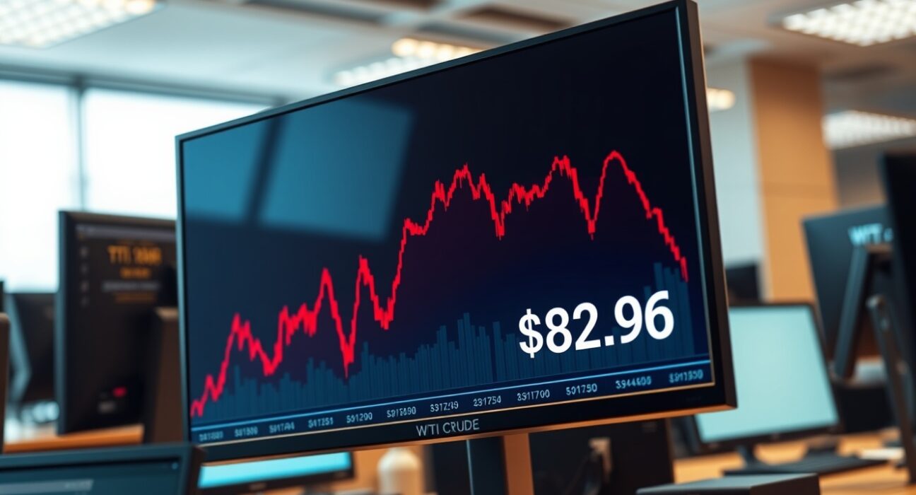 Analysis of WTI crude oil's sharp 9% price decline shown on a financial trading screen.