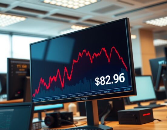 Analysis of WTI crude oil's sharp 9% price decline shown on a financial trading screen.