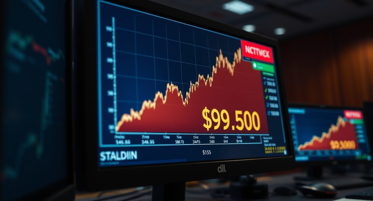 WTI crude oil price chart surging above $92.50 on a trading terminal amid market volatility.