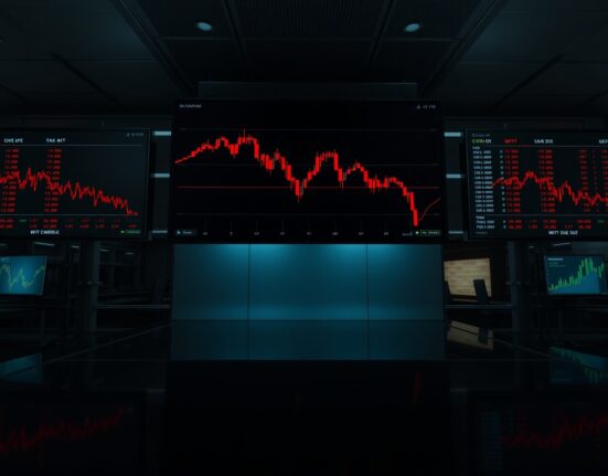 WTI crude oil price chart declining on trading screens amid US-Iran diplomatic developments