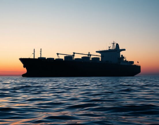 Oil tanker representing WTI crude oil supply chain risks and geopolitical tensions affecting energy markets.