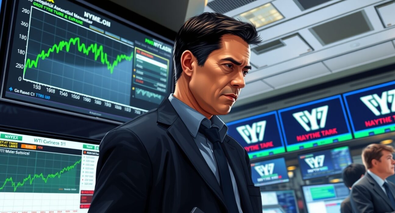 Energy trader monitors WTI crude oil price surge following Trump's Iran military action signals