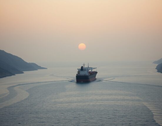 WTI crude oil tanker navigating the Strait of Hormuz amid geopolitical tensions and supply concerns