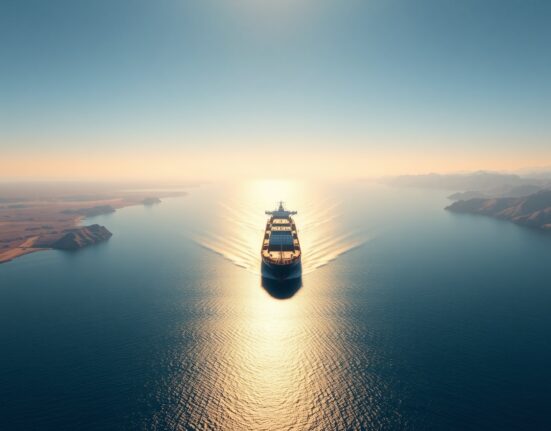 Oil tanker transiting the Strait of Hormuz after Iran's reopening eased global supply concerns.