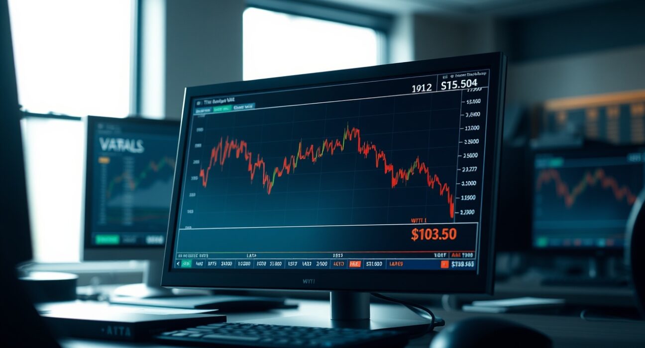WTI crude oil price chart showing a decline amid US Iran ceasefire negotiations.