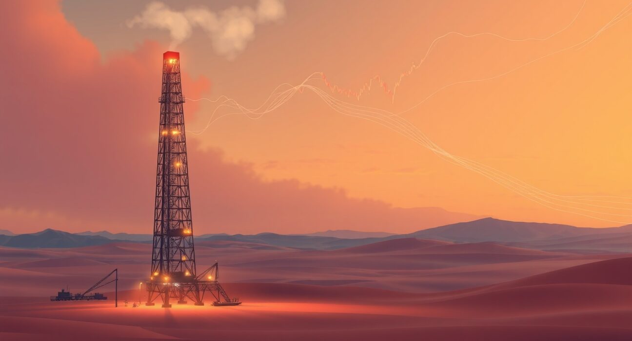 Analysis of WTI crude oil price movement influenced by geopolitical factors and market charts.