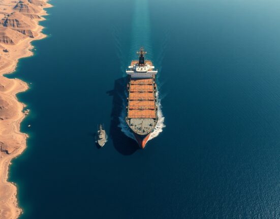 Oil tanker in the Strait of Hormuz during geopolitical tensions affecting WTI crude prices.