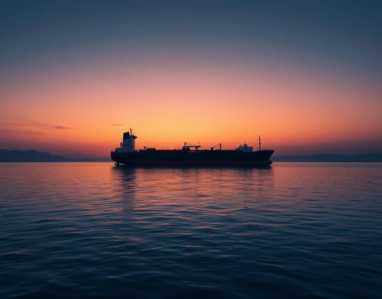 Oil tanker navigating waters as Middle East conflict impacts WTI crude oil supply and prices.