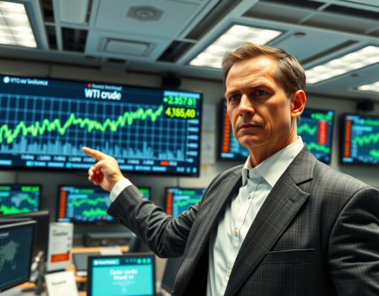 Energy analyst points to WTI crude oil price chart showing surge amid Iran conflict warnings