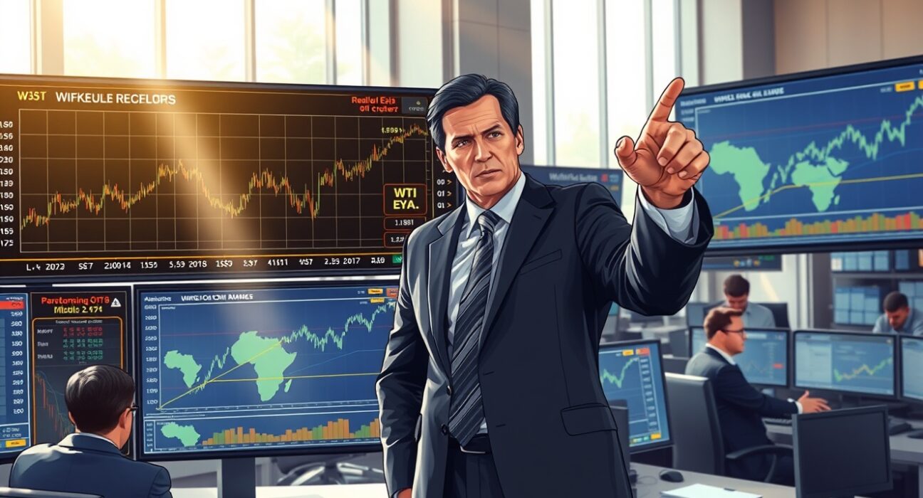 Energy trader monitors rising WTI oil prices amid Middle East conflict and pipeline developments