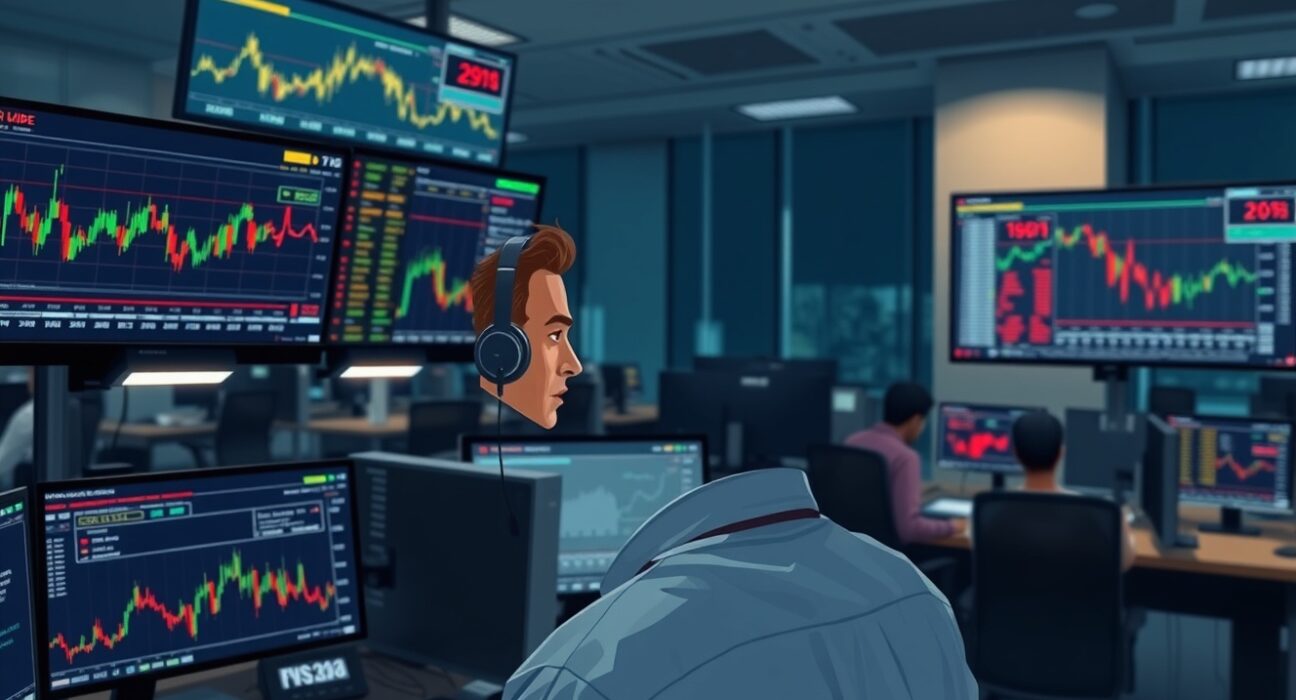 Energy trader monitoring WTI crude oil prices amid geopolitical developments affecting global markets