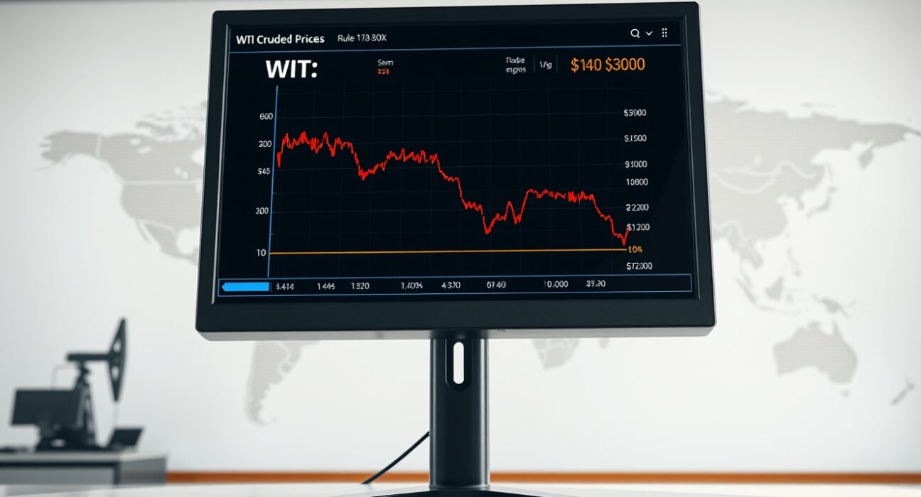 WTI oil price chart showing retreat from $100 peak amid Venezuela sanctions easing and Middle East risks.