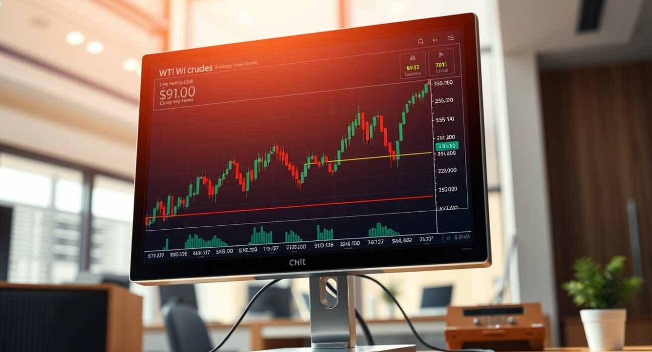 WTI crude oil price chart analysis showing key technical levels for traders.