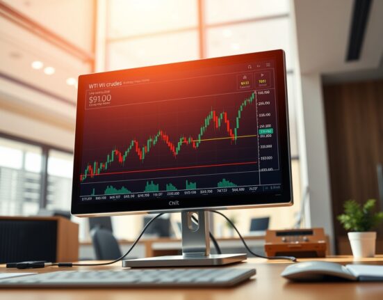 WTI crude oil price chart analysis showing key technical levels for traders.