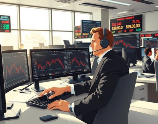 Commodities trader analyzing WTI crude oil price charts showing technical breakdown at $90.50 level