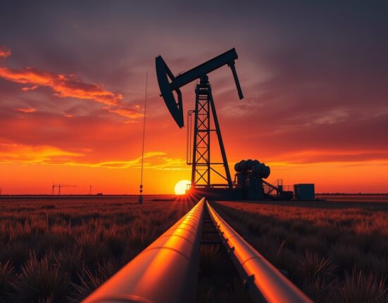 Oil drilling rig representing WTI crude oil supply dynamics and market analysis.