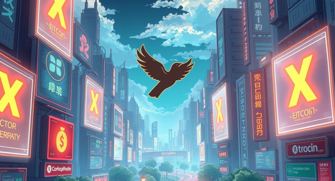 X platform's new policy requiring paid partnership labels for cryptocurrency advertisements to ensure transparency.