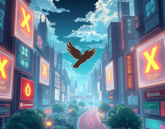 X platform's new policy requiring paid partnership labels for cryptocurrency advertisements to