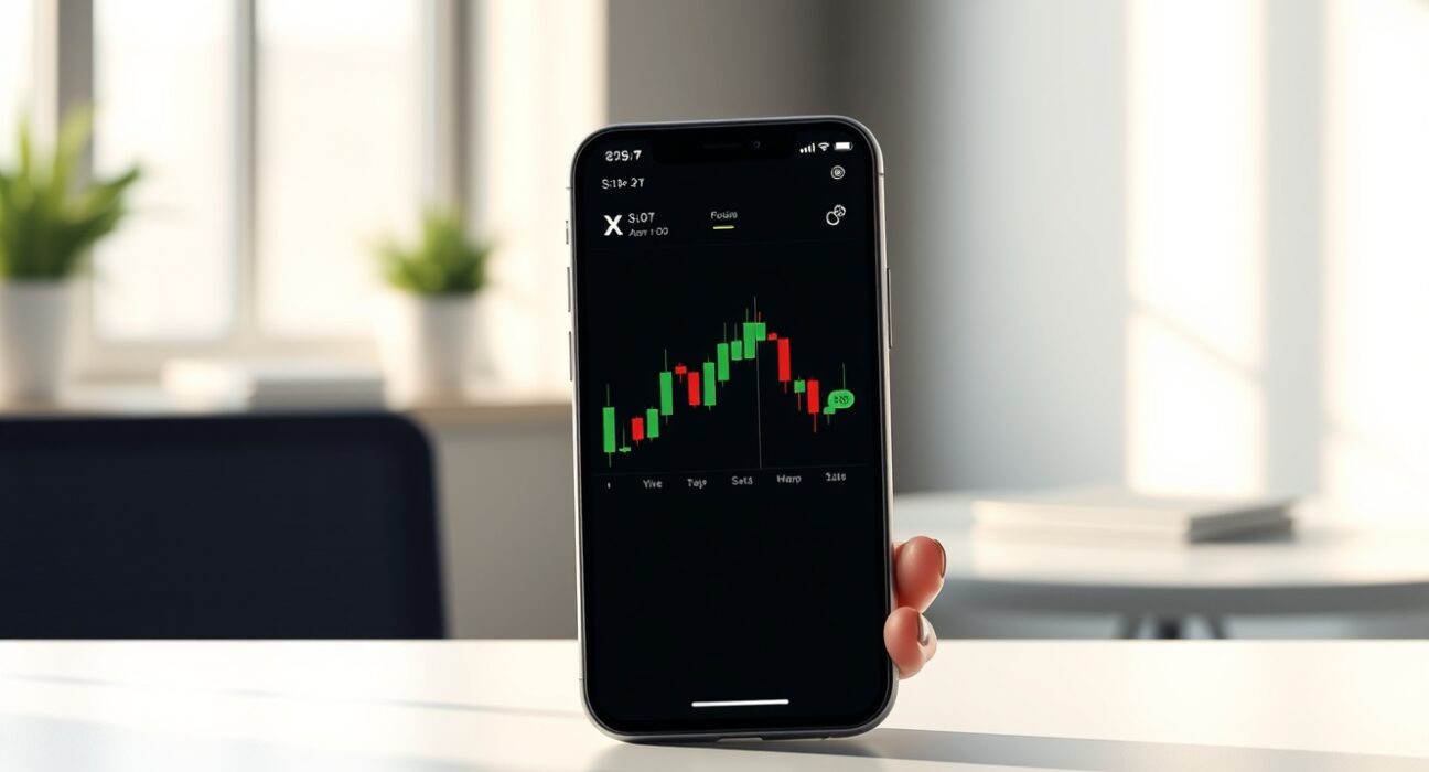 X Cashtags feature displaying cryptocurrency price charts on an iPhone screen for iOS users.