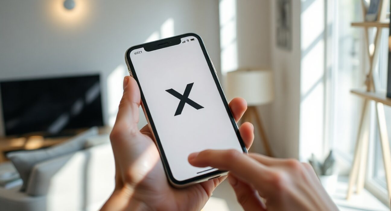 Smartphone displaying the X app interface in a bright room, representing the new Android app update.