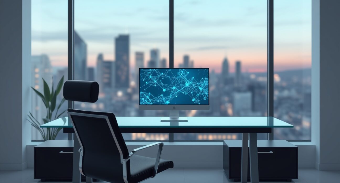 Empty executive chair at xAI headquarters symbolizes leadership departure during company restructuring.