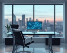 Empty executive chair at xAI headquarters symbolizes leadership departure during company restructuring.