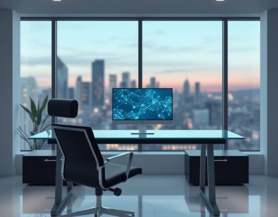 Empty executive chair at xAI headquarters symbolizes leadership departure during company restructuring.