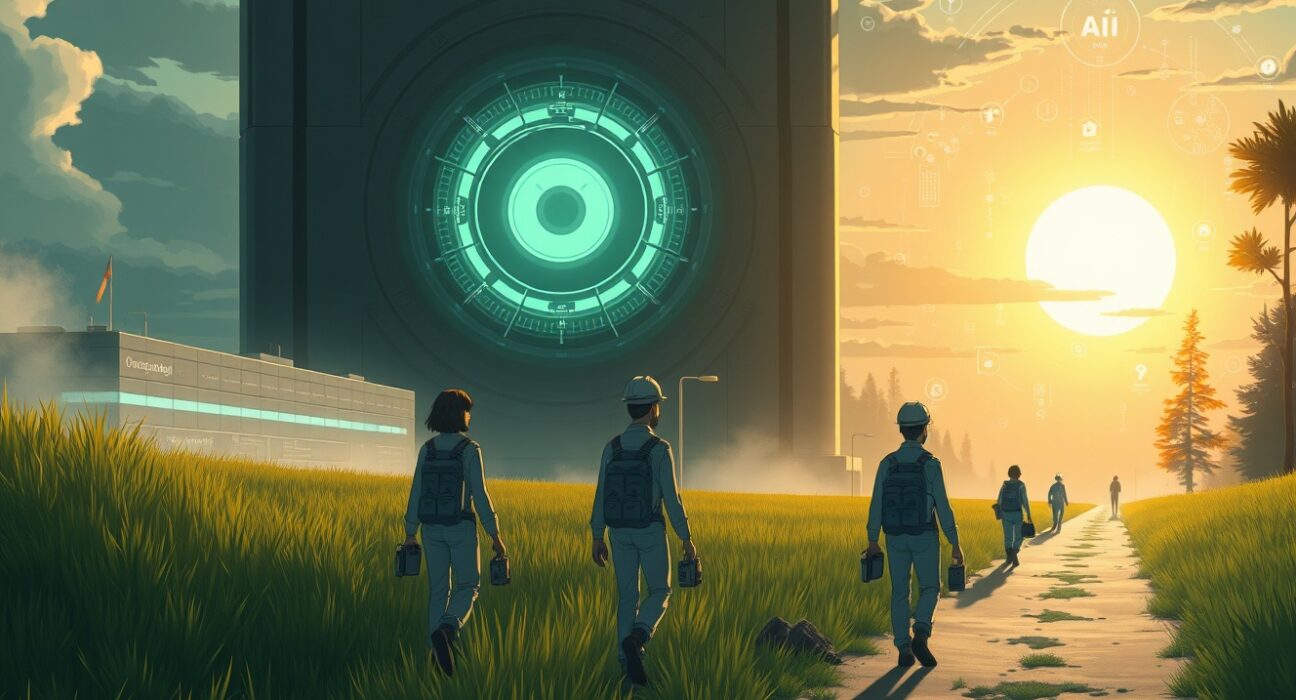 Illustration of the xAI exodus showing senior engineers departing the company during a period of controversy.