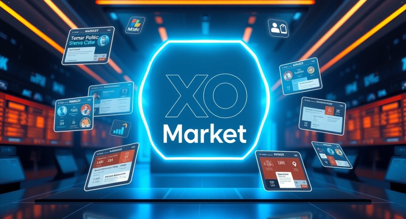 XO Market platform interface with user-generated prediction markets, challenging Polymarket and Kalshi in the DeFi space.