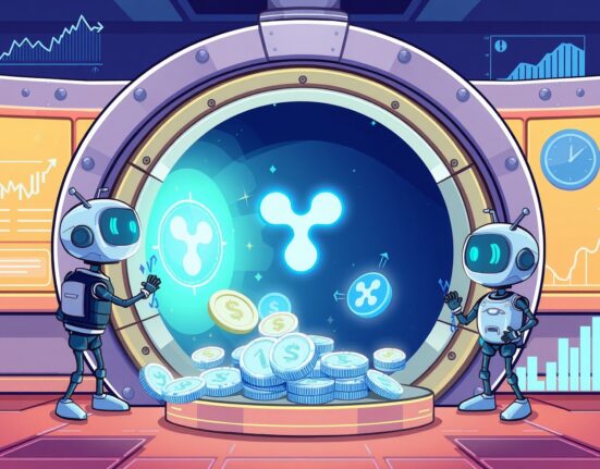 Automated XRP algorithmic trading service managing digital wealth in a secure vault.