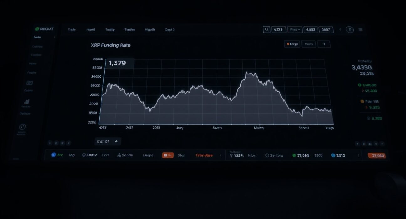 Analyst chart showing negative XRP funding rate indicating bearish market sentiment