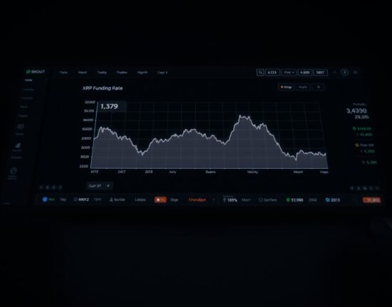 Analyst chart showing negative XRP funding rate indicating bearish market sentiment