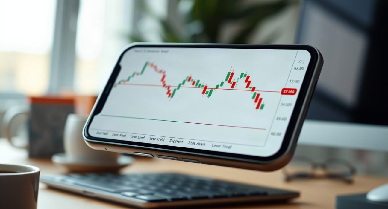XRP price chart showing support at $1.36 on a trading platform