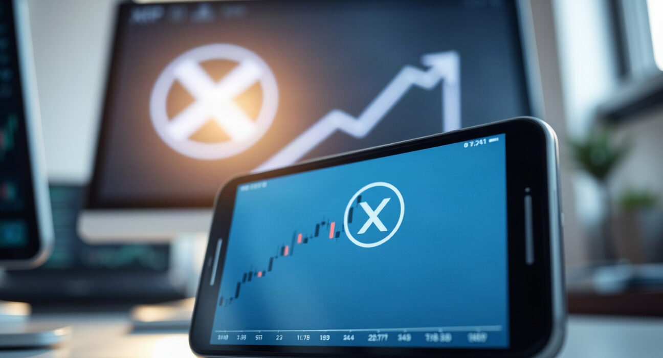 XRP price chart showing upward trend with EMA support